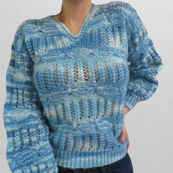 HANDMADE 💙 Cable Knit Sweater - Picture 1 of 3